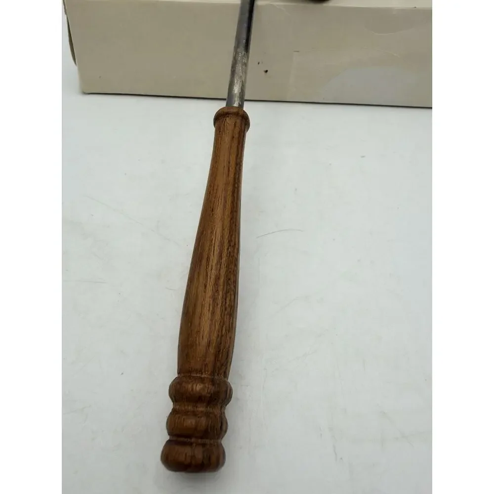 VTG SilverPlated Candle Snuffer Wooden Handled International Silver Co.